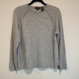Jeanne Pierre Gray Cotton/Wool Blend Sweater